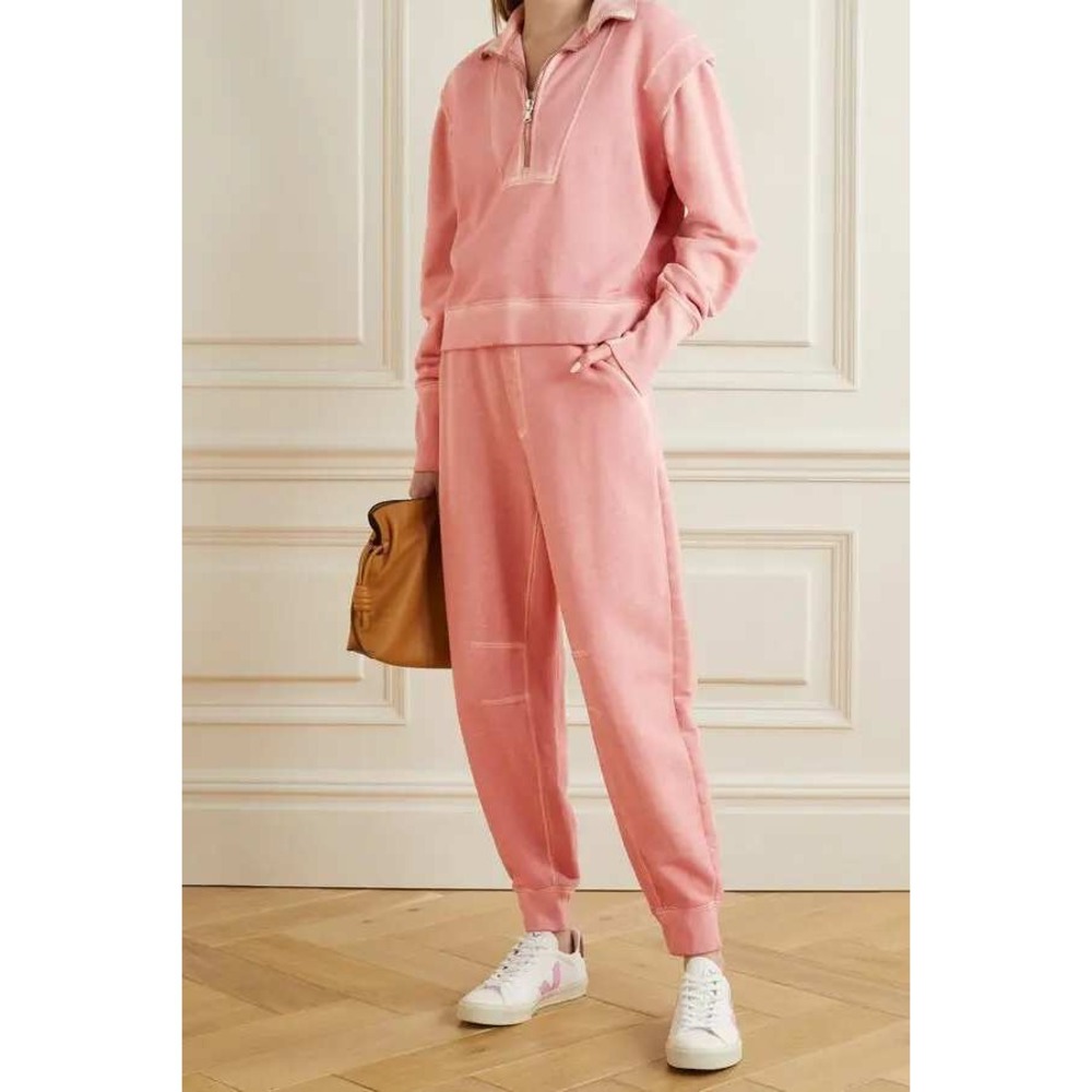 VERONICA BEARD Preslee Track Pants Womens XS Pink Cotton Terry Jogger Sweat